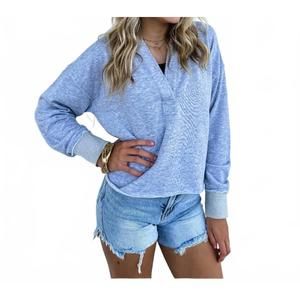 NEW BLAKELY rowan raw hem hoodie in grey